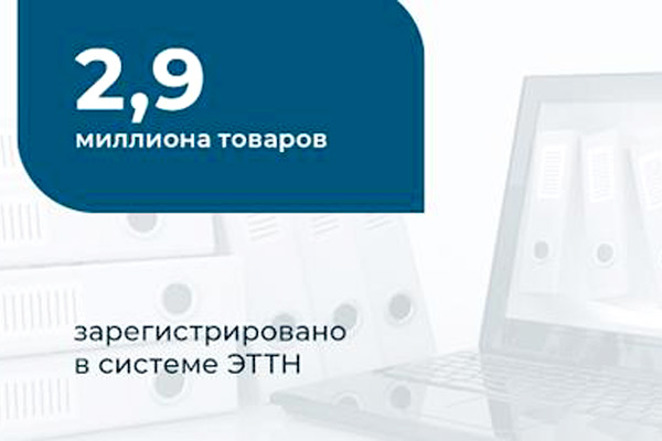 2,9 миллиона товаров уже зарегистрировано в системе ЭТТН